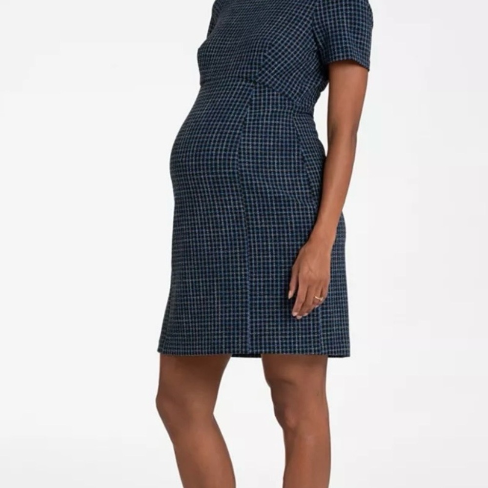 Seraphine Cream Textured Maternity Dress - Picture 5 of 6